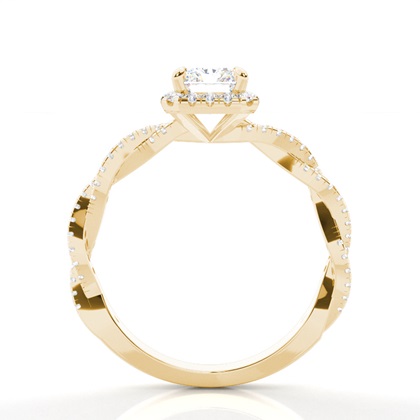 Radiant Yellow Gold Halo Engagement Rings