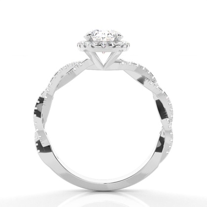1.00 Carat Platin Halo Verlobungsringe