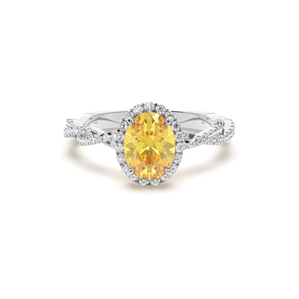 Yellow Diamond Halo Engagement Ring