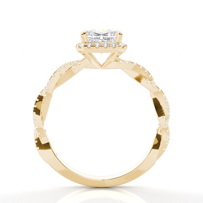 2.00 Carat Gelbgold Halo Verlobungsringe