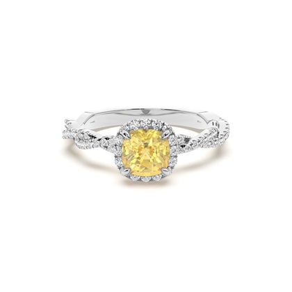Yellow Diamond Halo Engagement Ring
