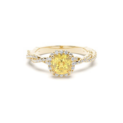 Yellow Diamond Halo Engagement Ring