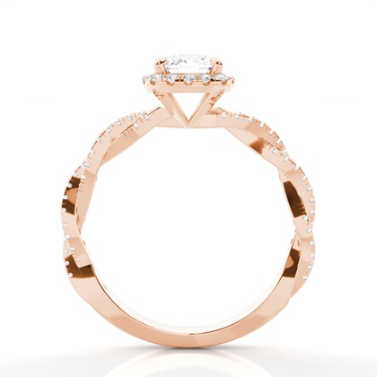 Cushion Rose Gold Halo Engagement Rings