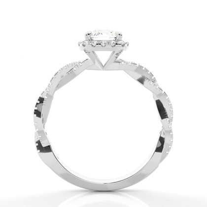 Cushion Twisted Diamond Engagement Rings