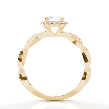 2.00 Carat Gelbgold Halo Verlobungsringe