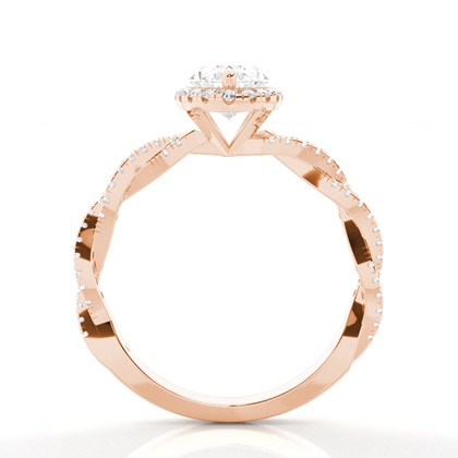 Marquise Rose Gold Halo Engagement Rings