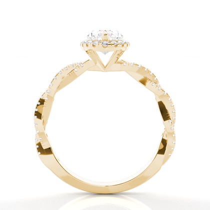 Marquise Yellow Gold Halo Engagement Rings