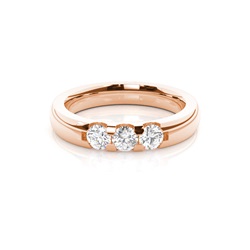 Three Stone Diamonds Studded Womens Wedding Band