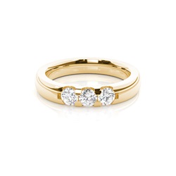Three Stone Diamonds Studded Womens Wedding Band