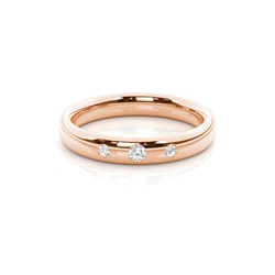 Three Stone Diamonds Studded Womend Wedding Band