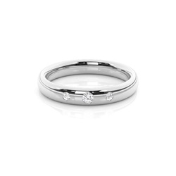 Three Stone Diamonds Studded Womend Wedding Band