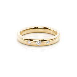 Three Stone Diamonds Studded Womend Wedding Band