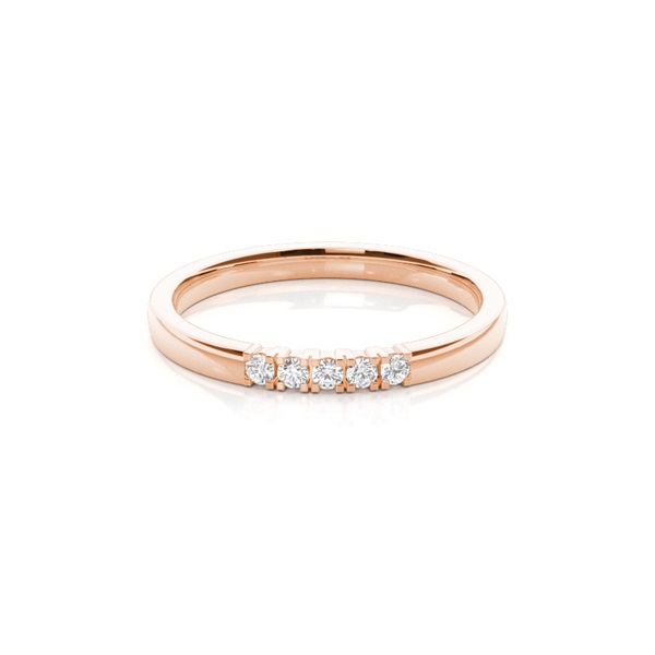 Diamont Studded Five Stone Damen Ehering