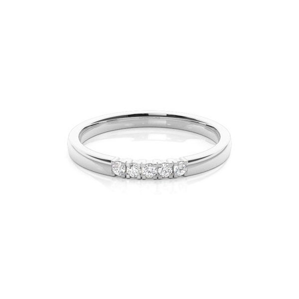 Diamond Studded Five Stone Womens Wedding Band