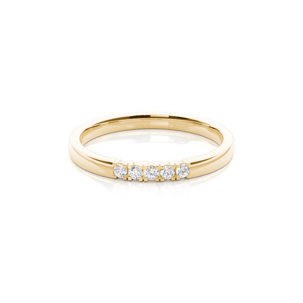 Diamond Studded Five Stone Womens Wedding Band