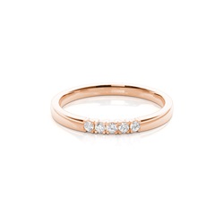 Diamont Studded Five Stone Damen Ehering
