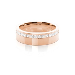 Diamant besetztes Ehering der halben Ewigkeit