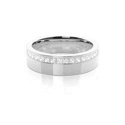 Diamonds Studded Half Eternity Wedding Band