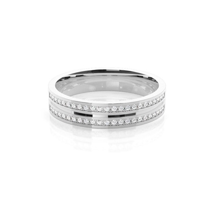 Diamonds Studded Half Eternity Womens Wedding Band