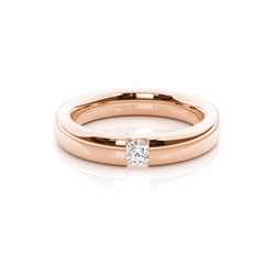 Solitaire Diamond Studded Womens Wedding Band