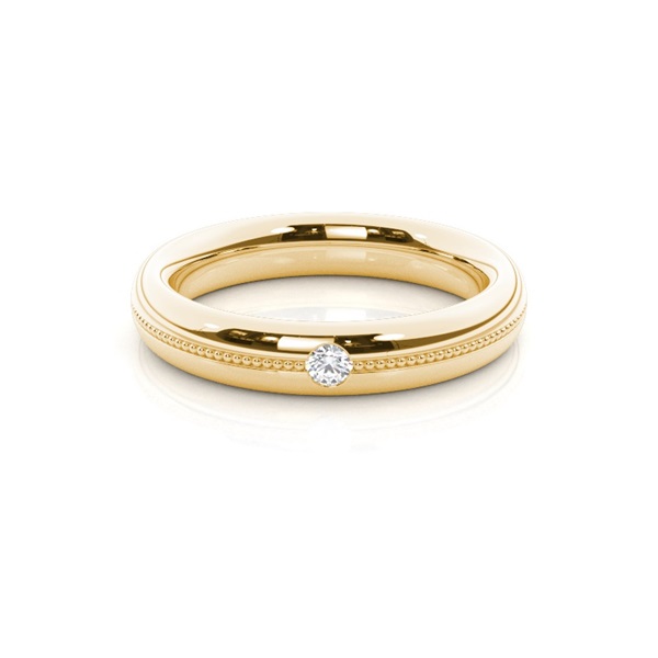 Solitaire Round Diamond Studded Womens Wedding Band