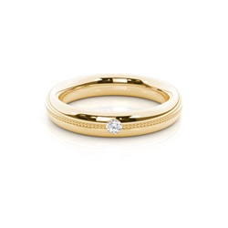 Solitaire Round Diamond Studded Womens Wedding Band