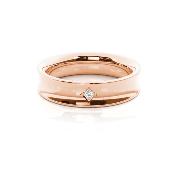 Ehering mit Diamant besetzten Damen mit konkavem Profil