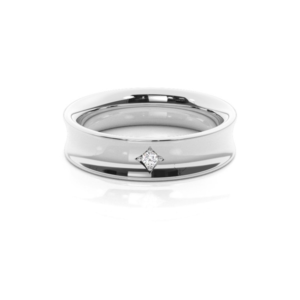 Ehering mit Diamant besetzten Damen mit konkavem Profil