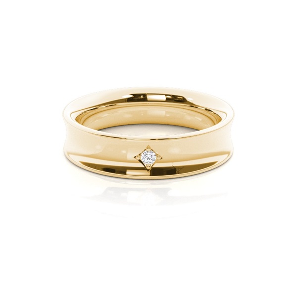 Ehering mit Diamant besetzten Damen mit konkavem Profil