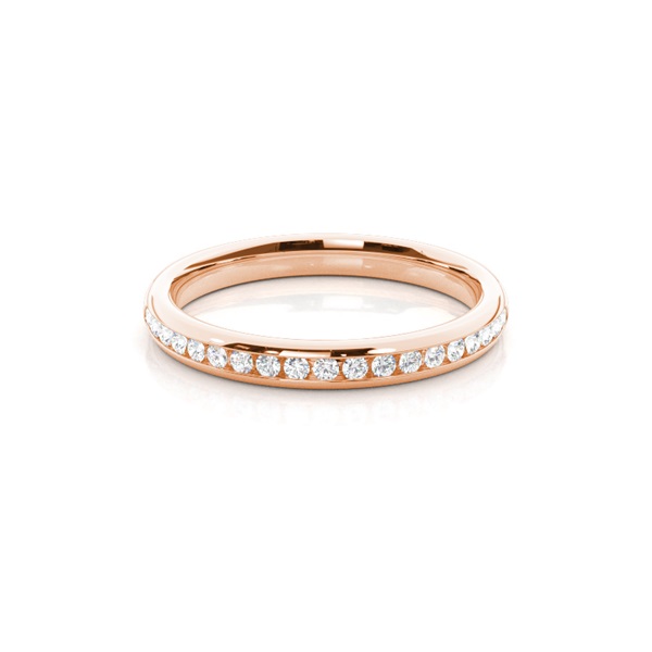Channel Set Diamonds Womens Wedding Band