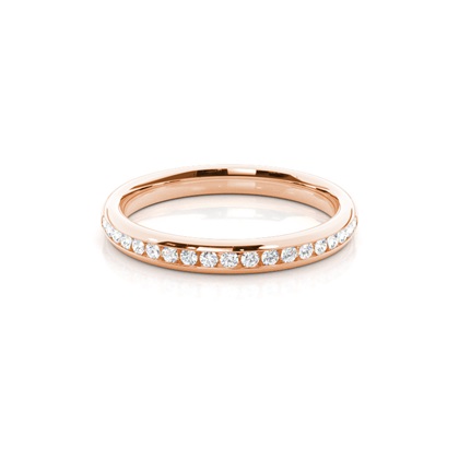 Channel Set Diamonds Womens Wedding Band