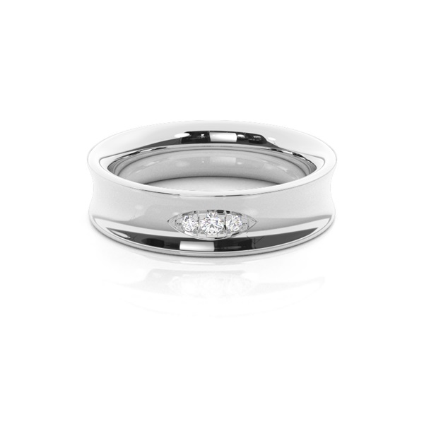 Ehering mit Diamant besetzten Damen mit konkavem Profil