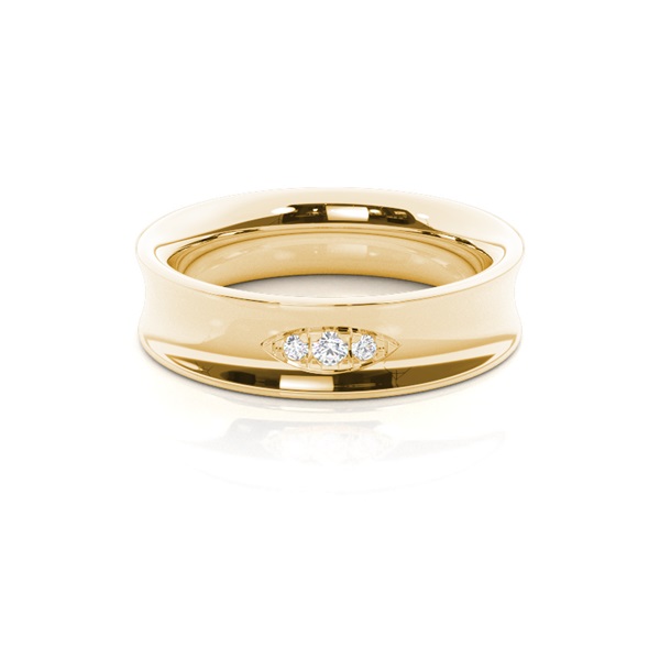 Ehering mit Diamant besetzten Damen mit konkavem Profil