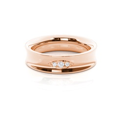 Ehering mit Diamant besetzten Damen mit konkavem Profil