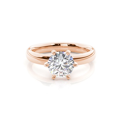 Rose Gold Solitaire Diamond Engagement Rings