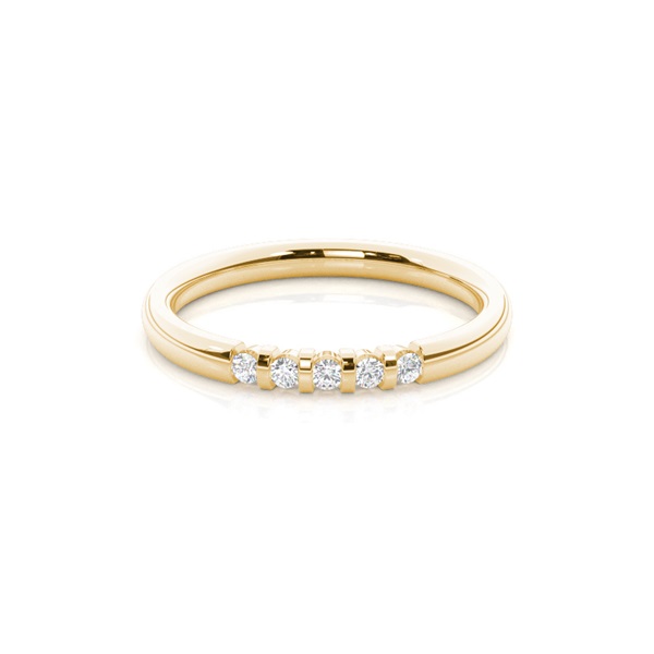 Round Diamond Studded Five Stone Womens Wedding Band
