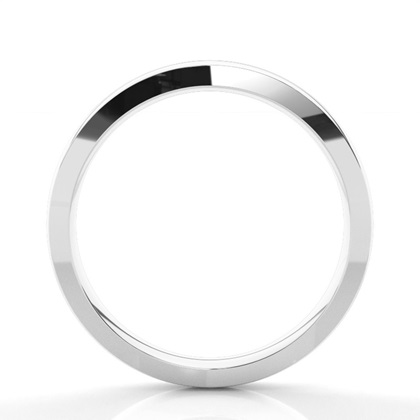 Beveled Profile Plain Mens Wedding Band
