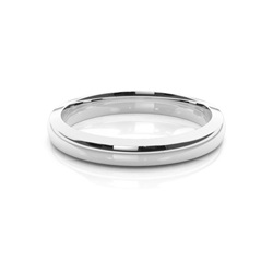 Beveled Profile Plain Mens Wedding Band