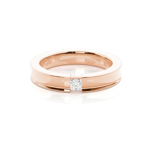 Channel Set Princess Diamond Womens Wedding Band