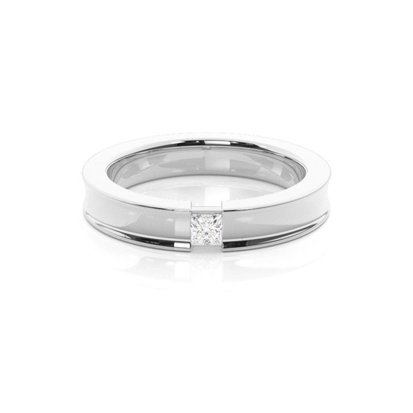 Channel Set Princess Diamond Womens Wedding Band