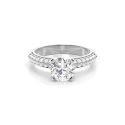 Anello Di Fidanzamento Da Donna Con Diamante Con Montatura A Griffe