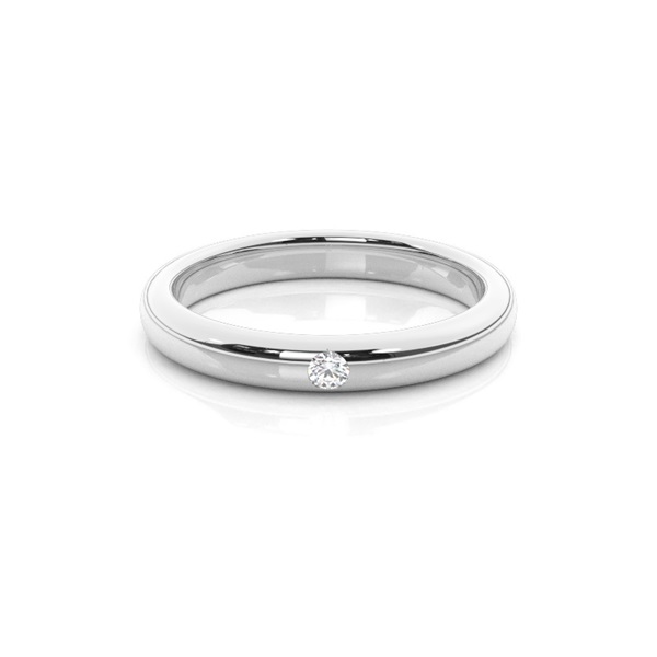Flush Set Round Diamond Womens Wedding Band