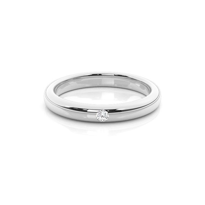 Flush Set Round Diamond Womens Wedding Band