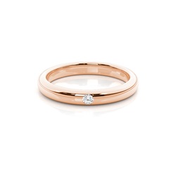 Flush Set Round Diamond Womens Wedding Band
