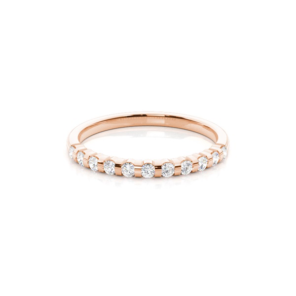 Channel Set Round Diamond Womens Wedding Band