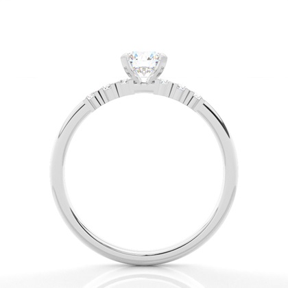 Round Side Stone Engagement Rings