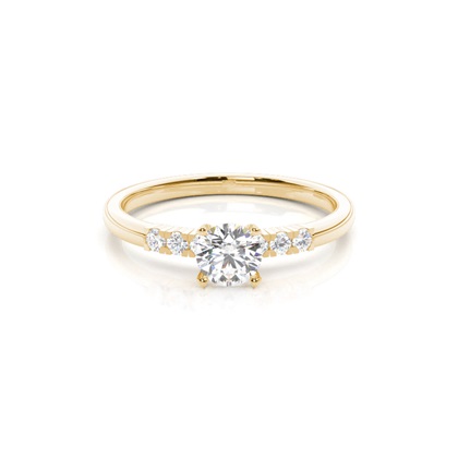 Yellow Gold Side Stone Diamond Engagement Rings