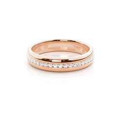 Channel Set Diamond Comfirt Fit Womens Wedding Ring