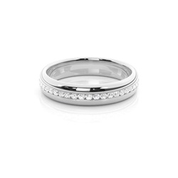 Channel Set Diamond Comfirt Fit Womens Wedding Ring