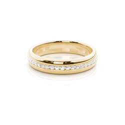 Channel Set Diamond Comfirt Fit Womens Wedding Ring